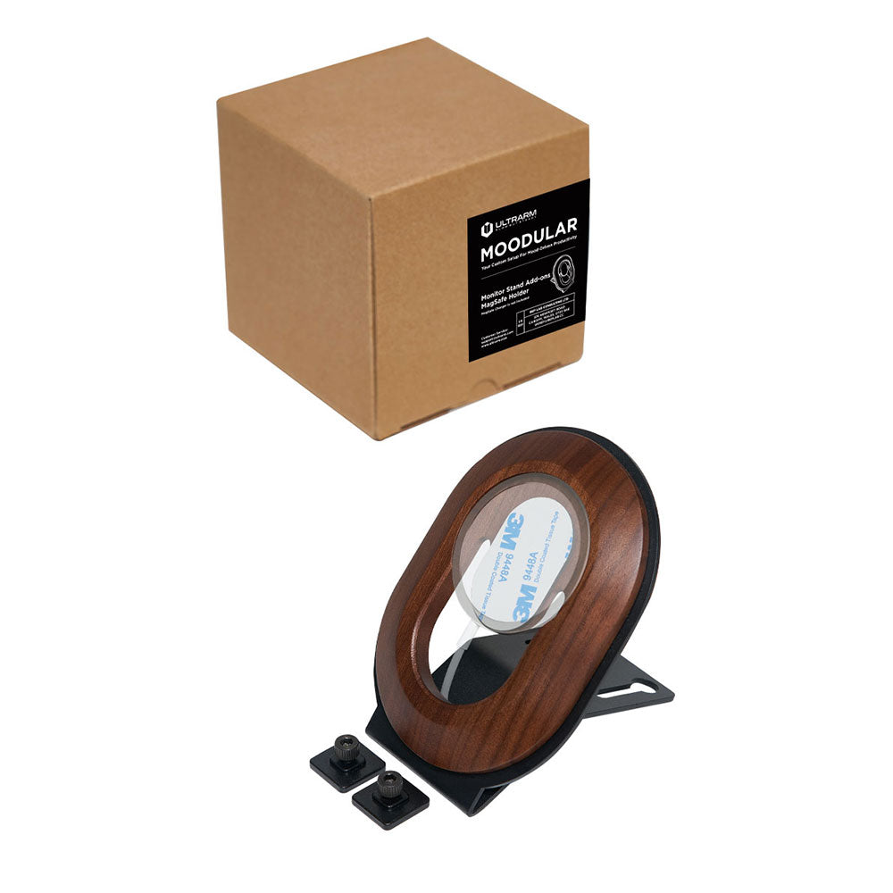 ULTRARM monitor arm and Moodular wooden monitor stand — modular, ergonomic, and designed for VISION ultrawide monitors. Enhances comfort, saves space, and elevates your workspace with precision craftsmanship.